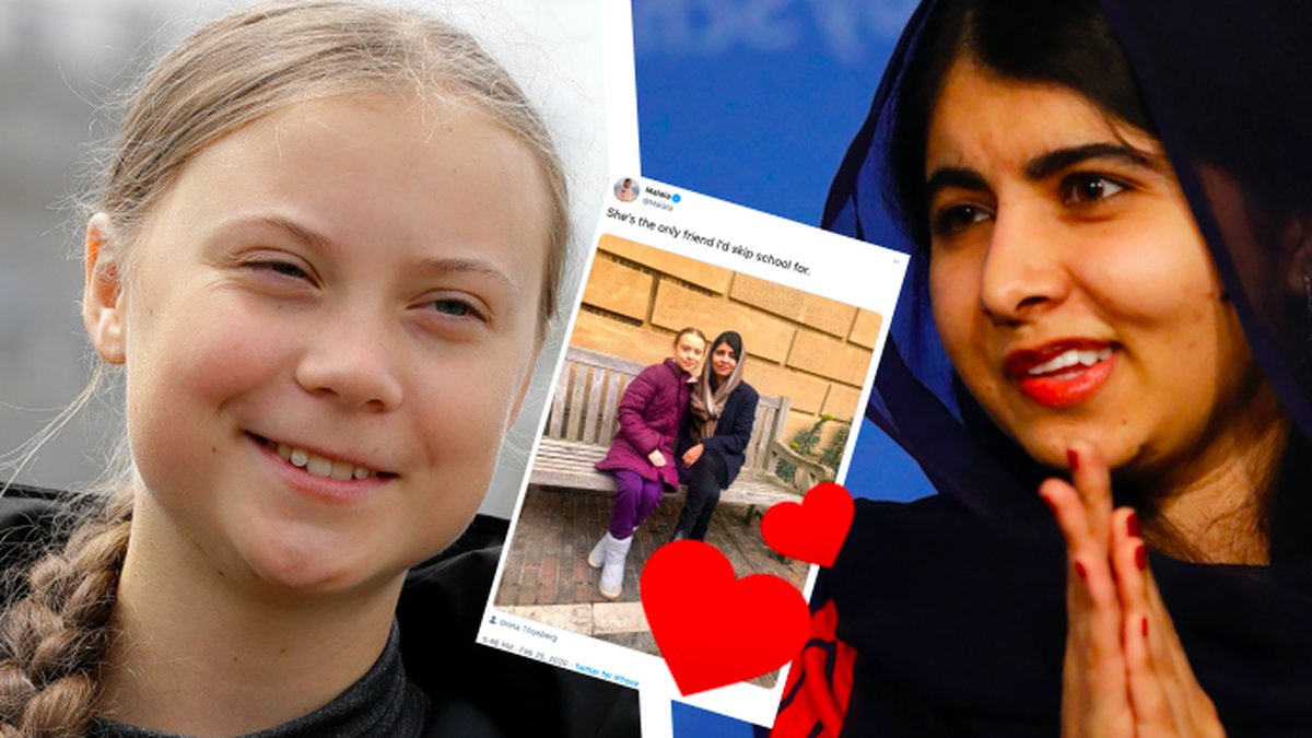 Greta-Thunberg-traffar-Malala-Yousafzai